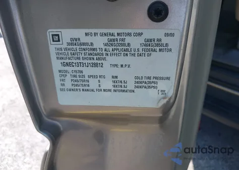 2001 Chevrolet Tahoe Lt z USA, uszkodzony, nr VIN 1GNEC13T31J128812